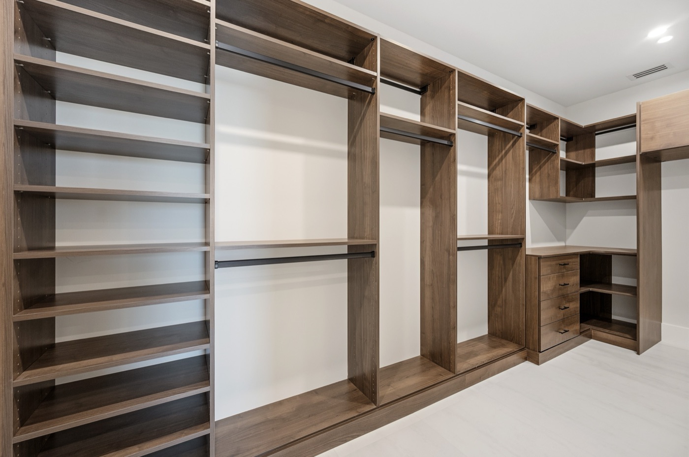 Custom walk-in closet millwork
